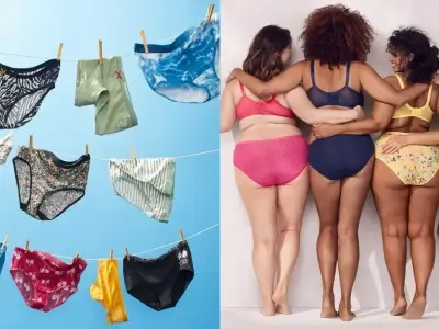 different styles plus size underwear on hanger