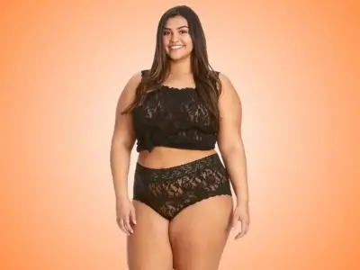 plus size woman confident comfortable underwear