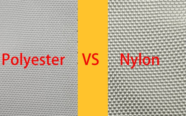 A side-by-side comparison of three different elastic waistband textures: nylon, polyester, and microfiber.